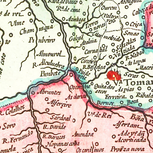 Vintage Map of Portugal, 1665