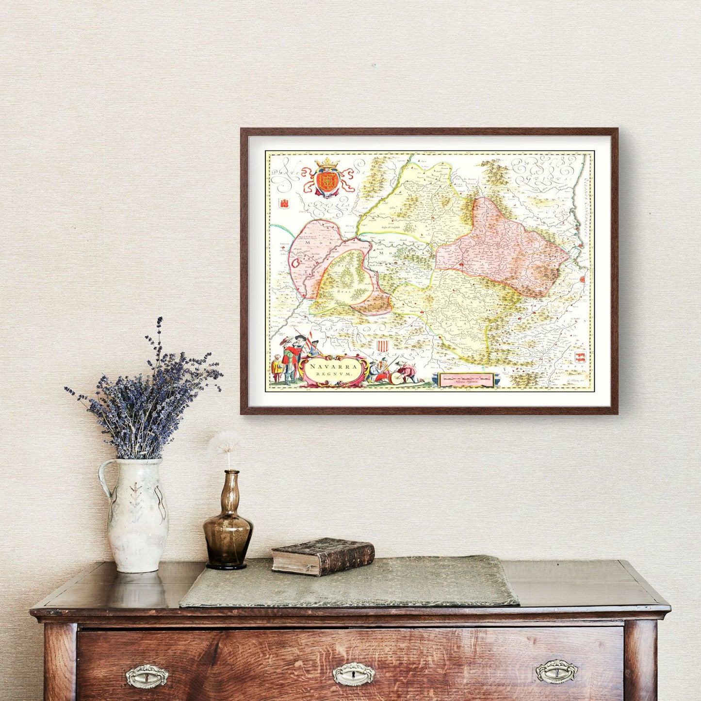 Vintage Map of Northern Spain, 1665