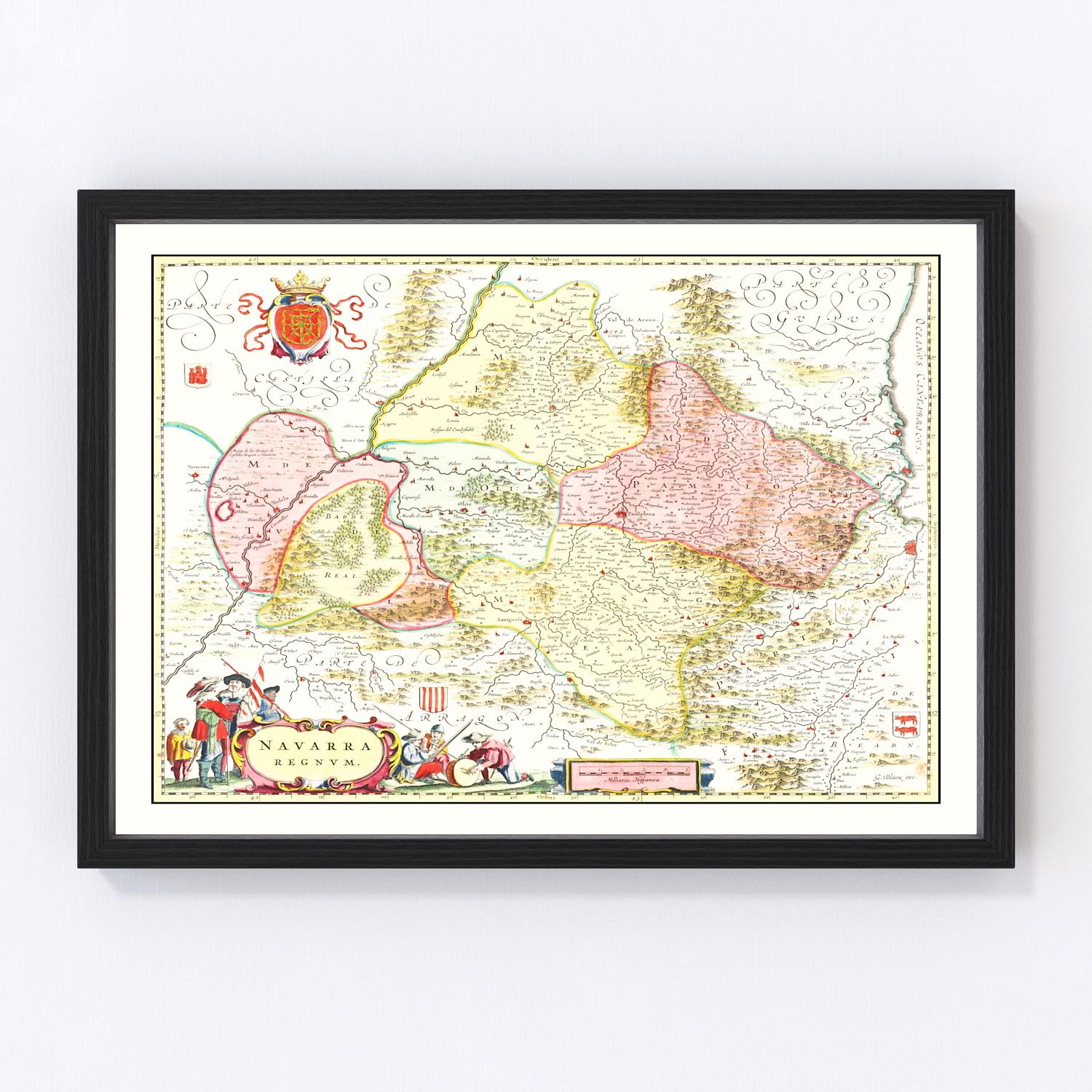 vintage map of Northern Spain, 1665