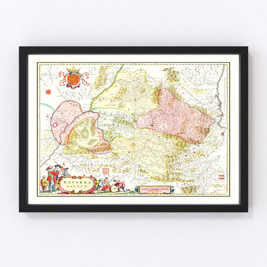 vintage map of Northern Spain, 1665