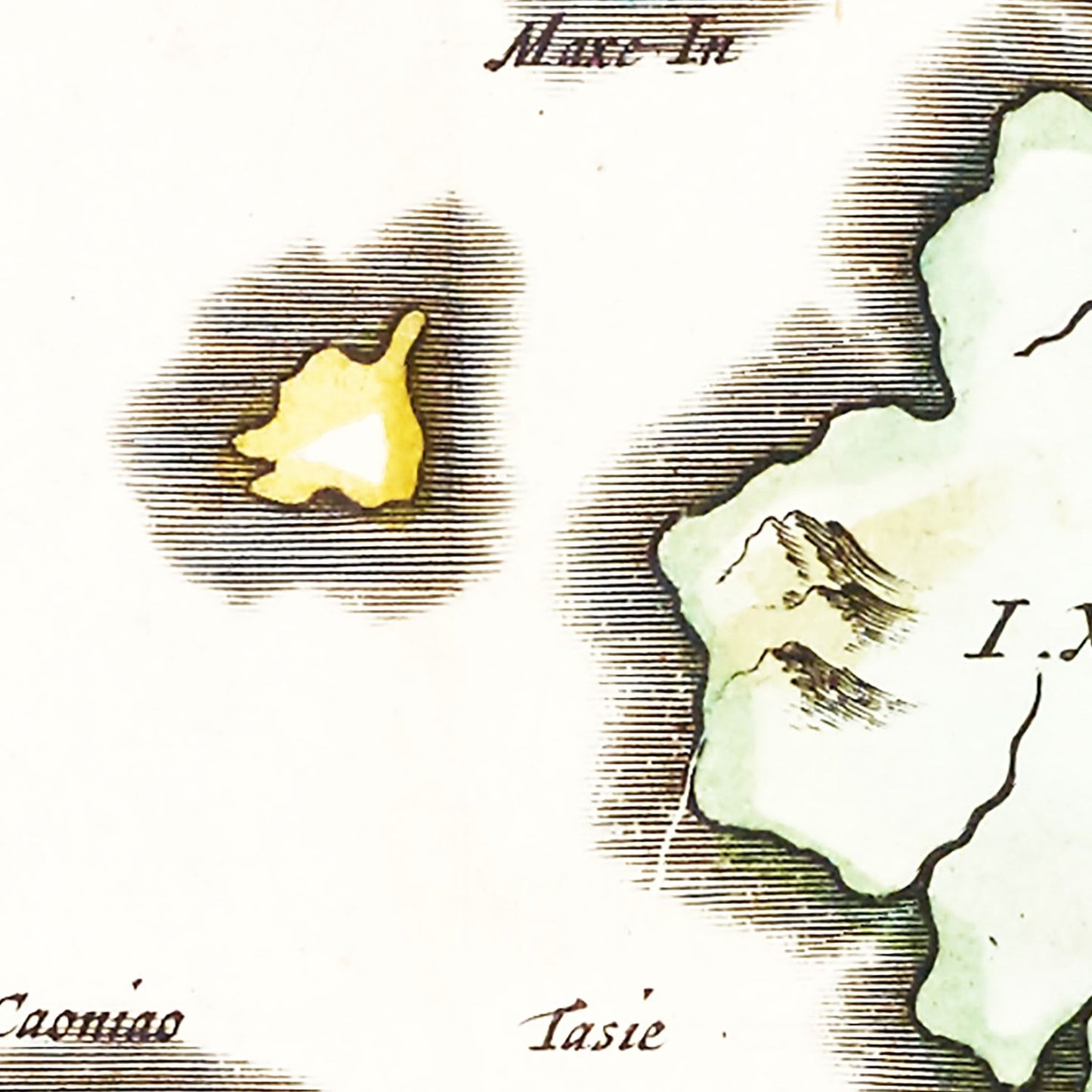 Vintage Map of Shantung, China, 1665