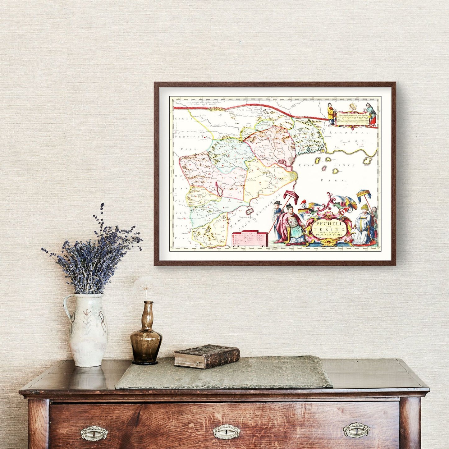Vintage Map of Peking, China, 1665