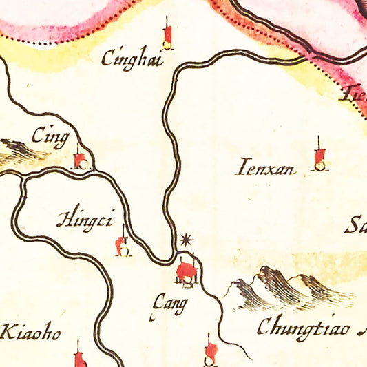 Vintage Map of Peking, China, 1665