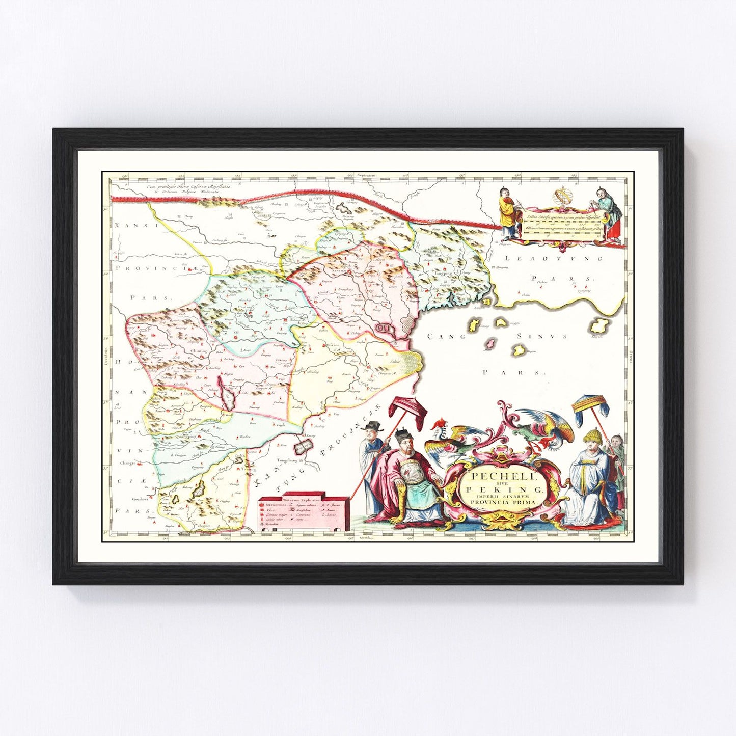 Vintage map of Peking, China, 1665