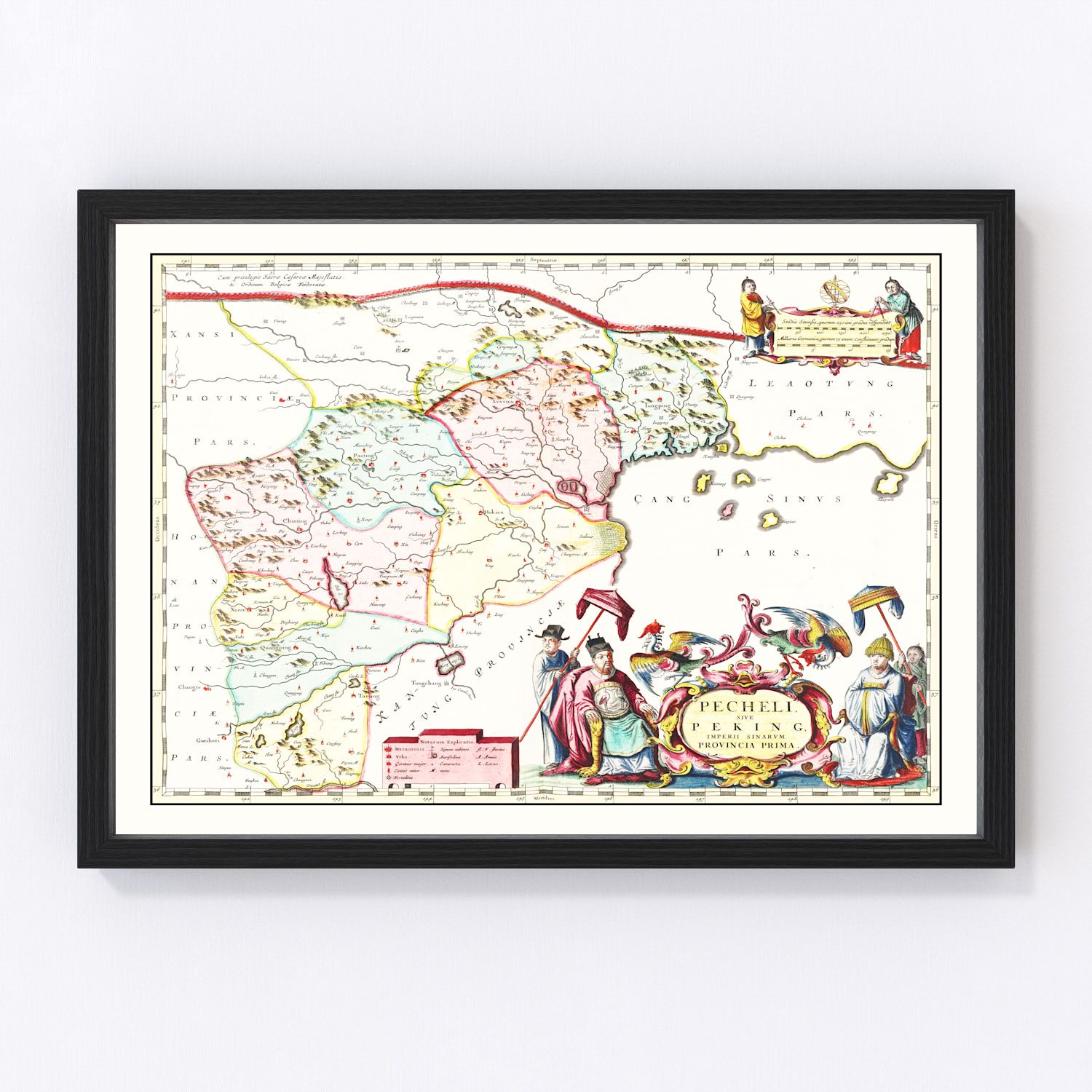Vintage map of Peking, China, 1665