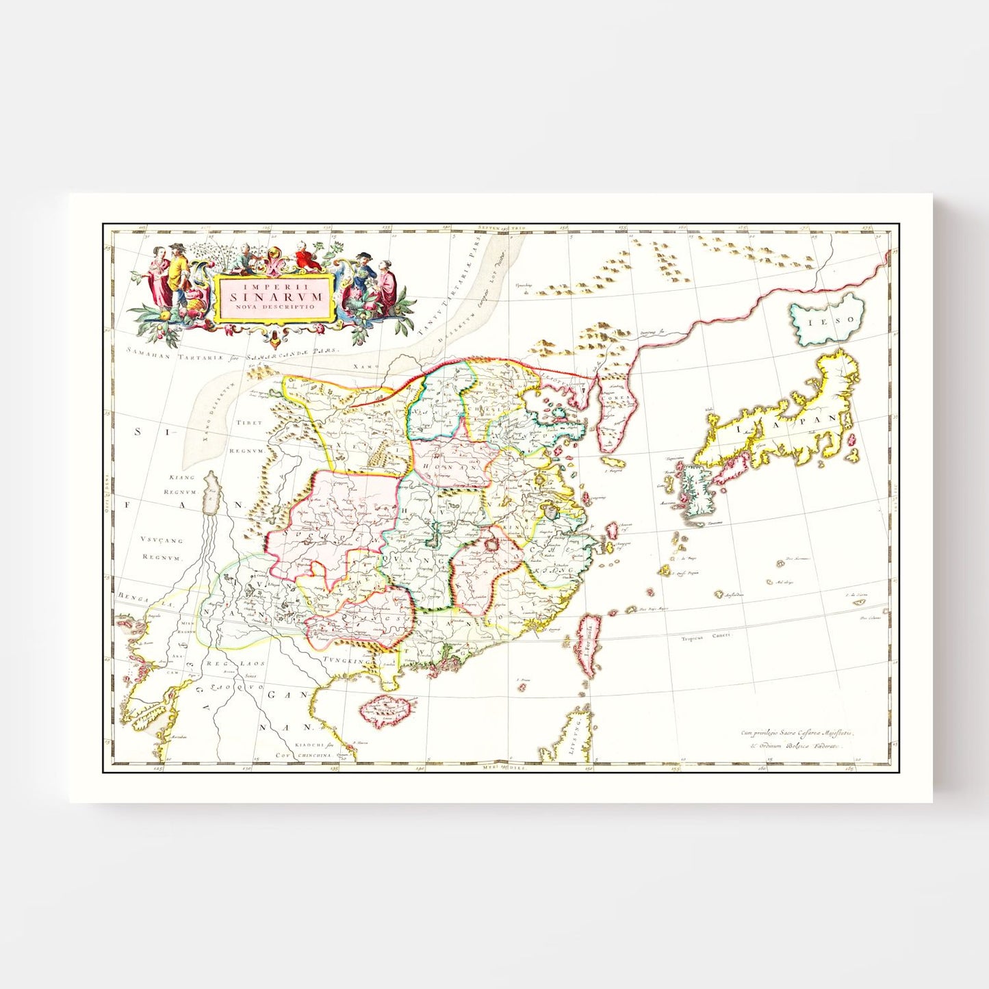 Vintage Map of China, 1665