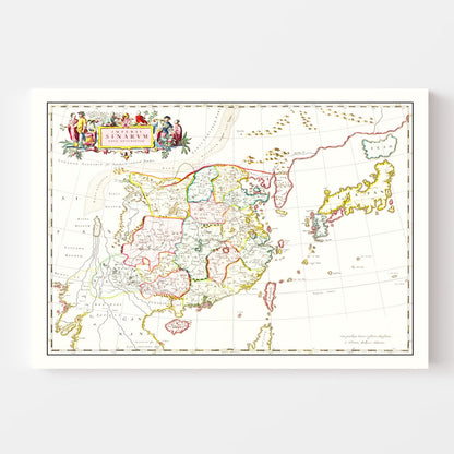 Vintage Map of China, 1665