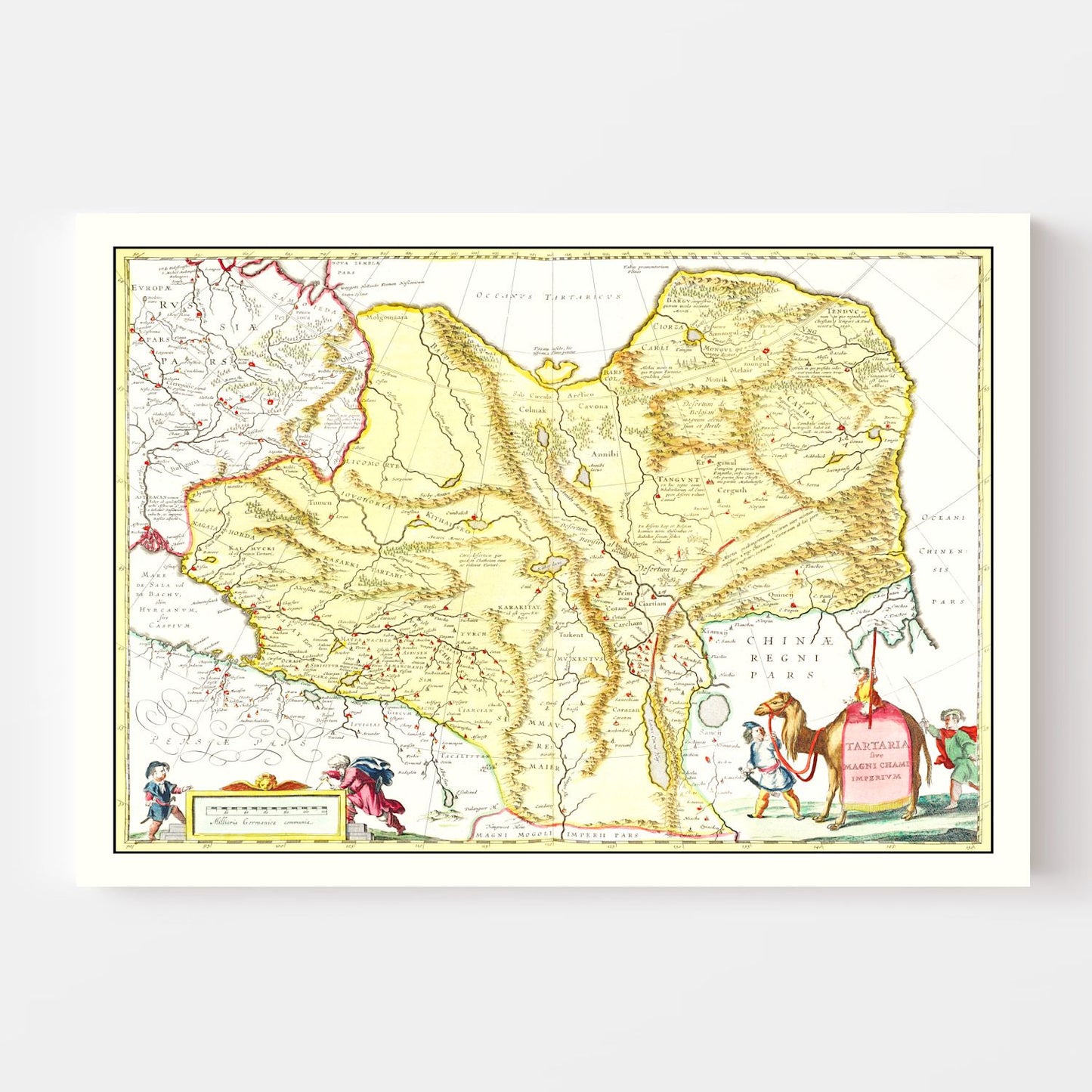 Vintage Map of Tartary and China, 1665