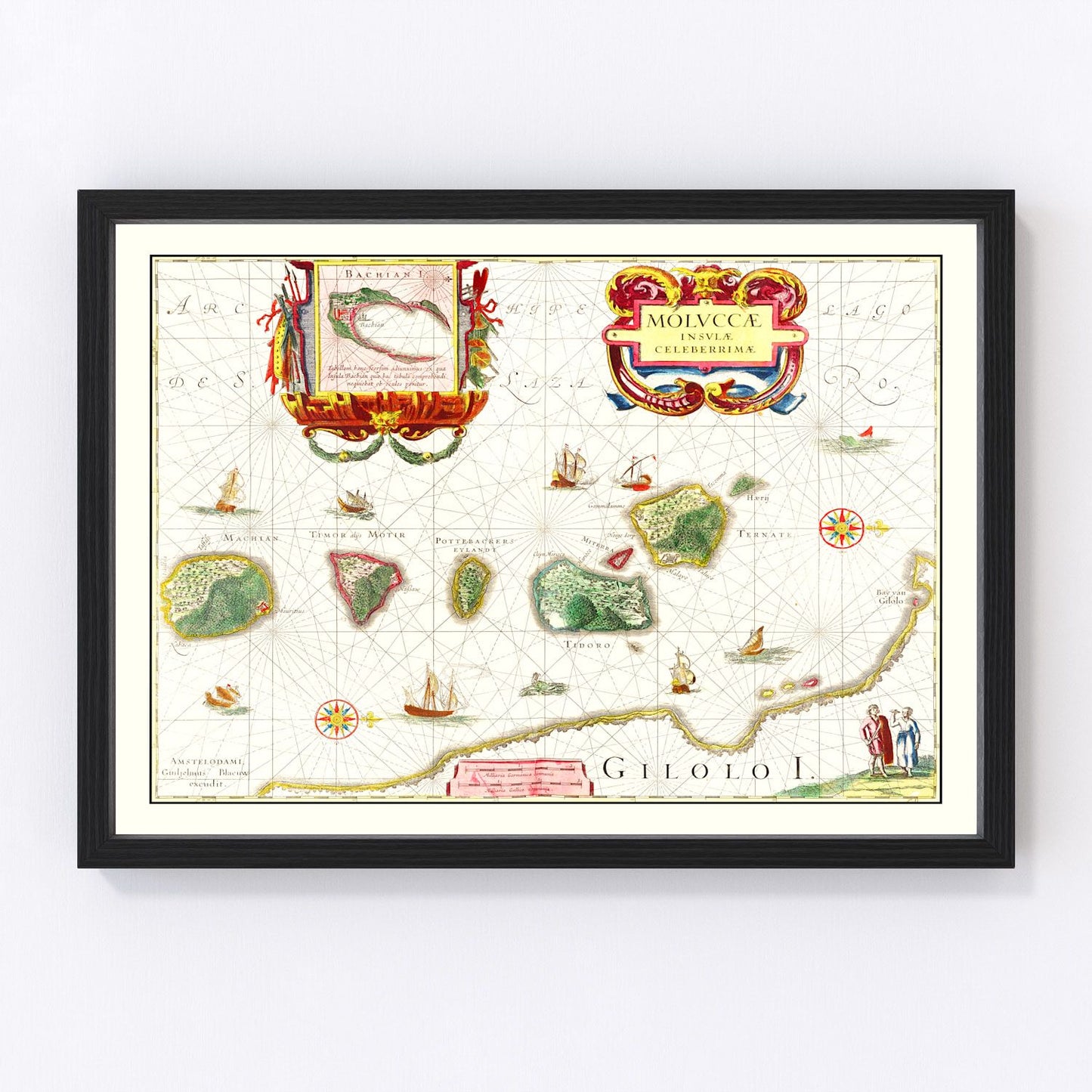 vintage map of the Spice Islands, Indonesia, 1665