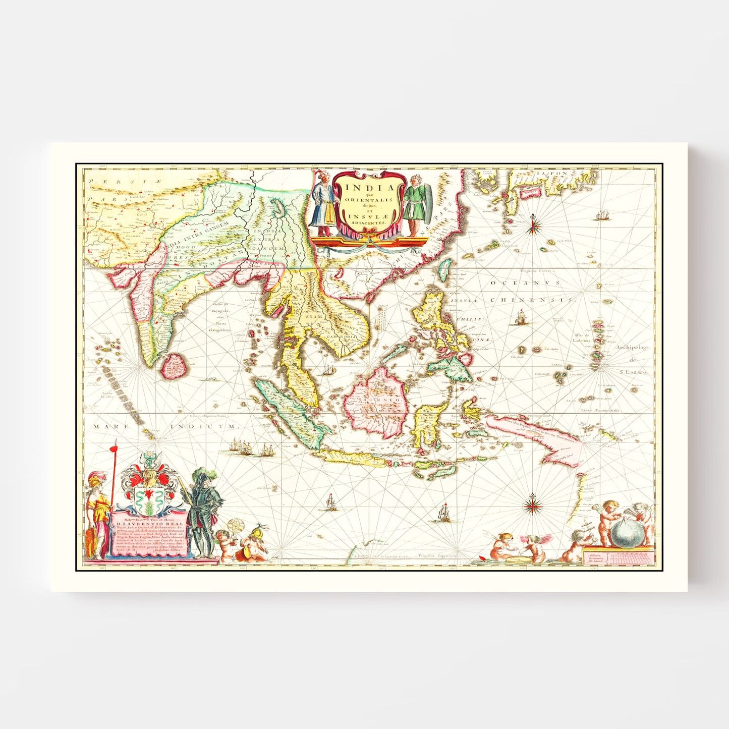 Vintage Map of India, 1665