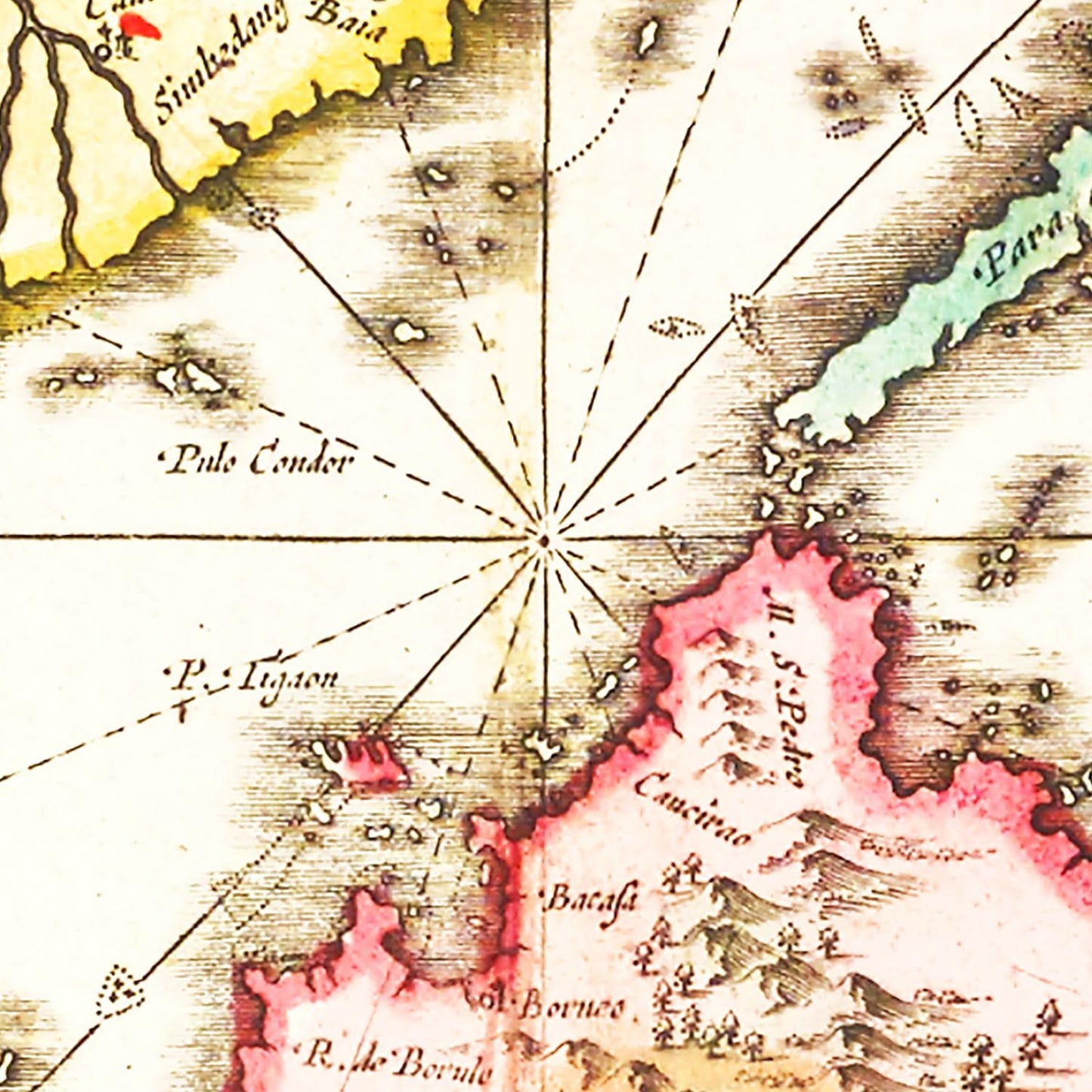 Vintage Map of India, 1665