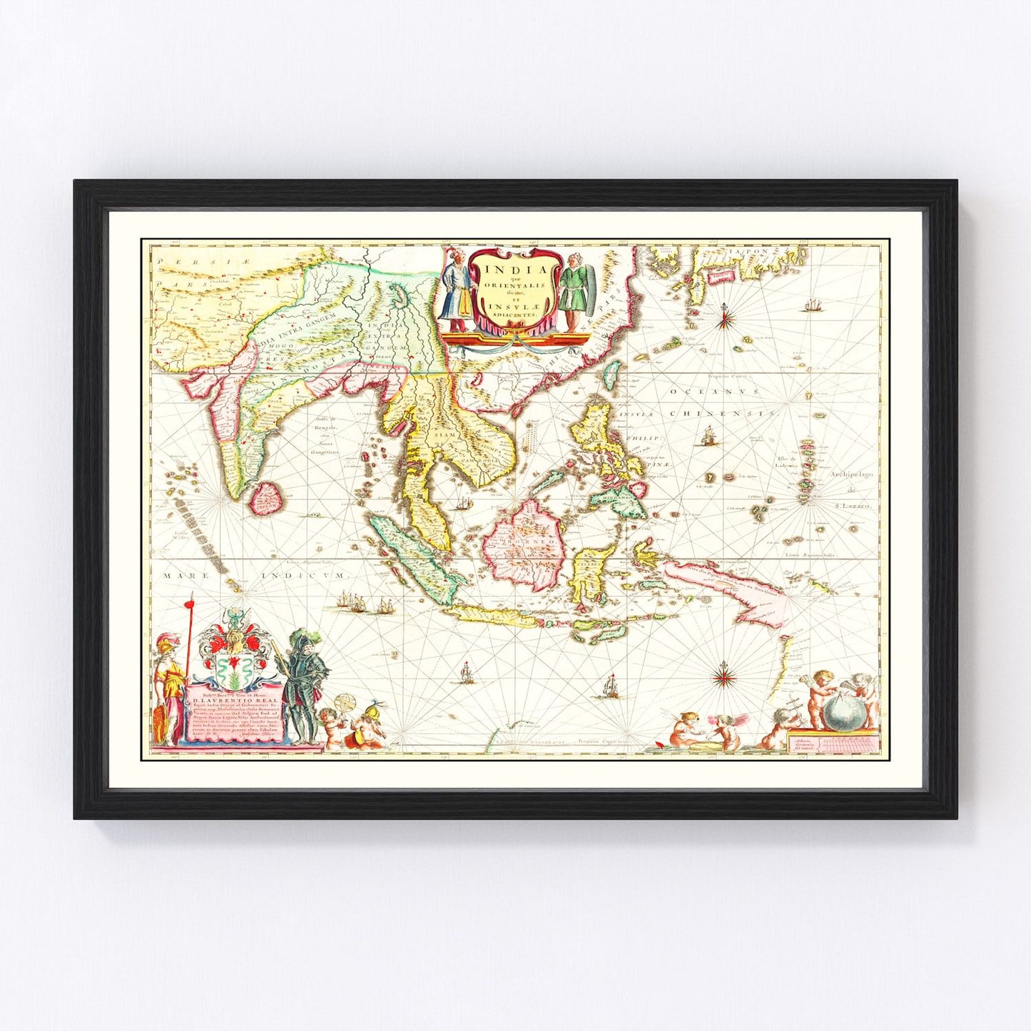 Vintage map of India, 1665
