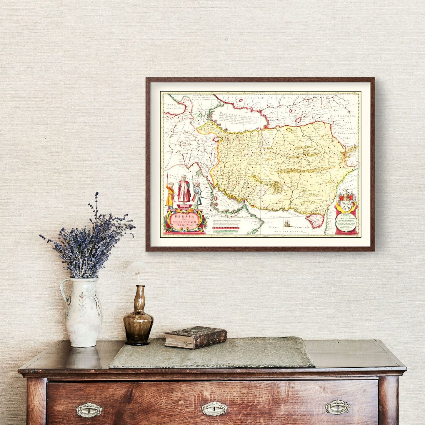 Vintage Map of the Kingdom of Persia, 1665