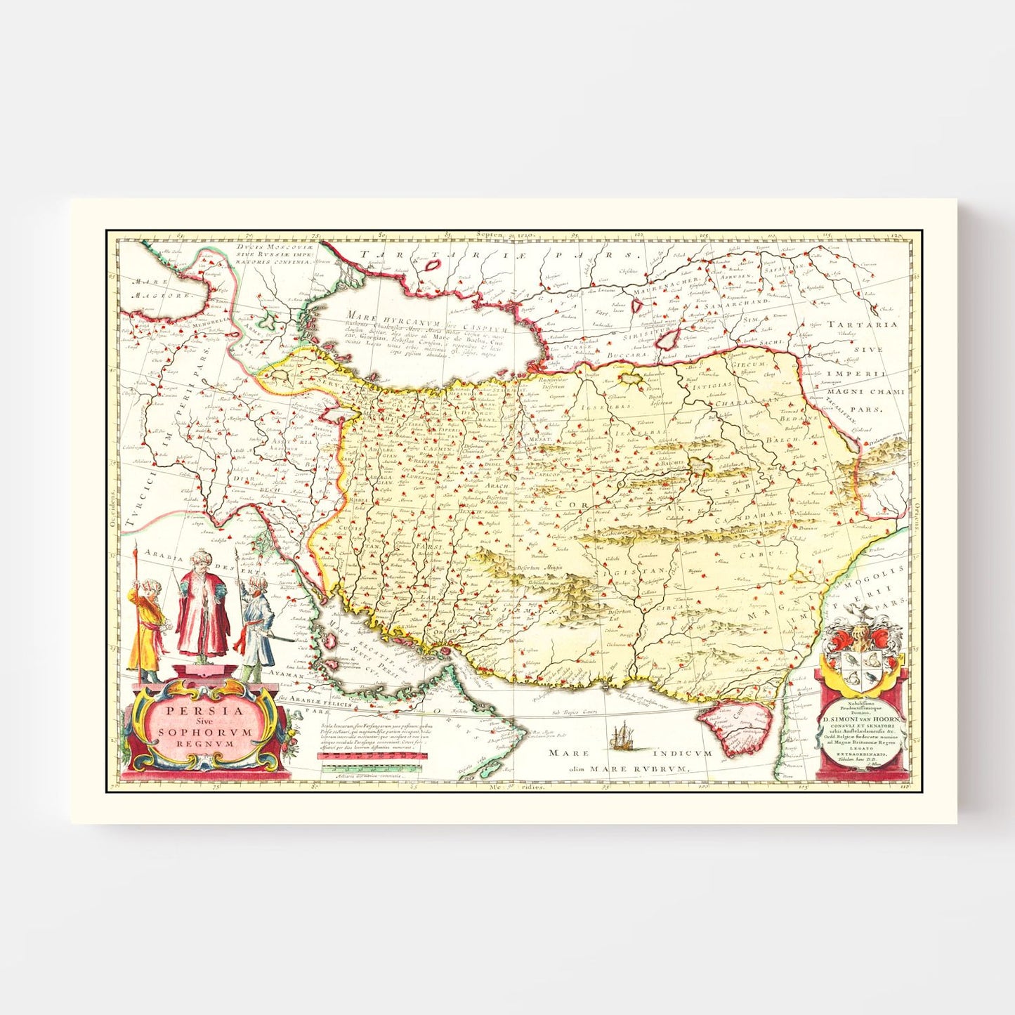 Vintage Map of the Kingdom of Persia, 1665