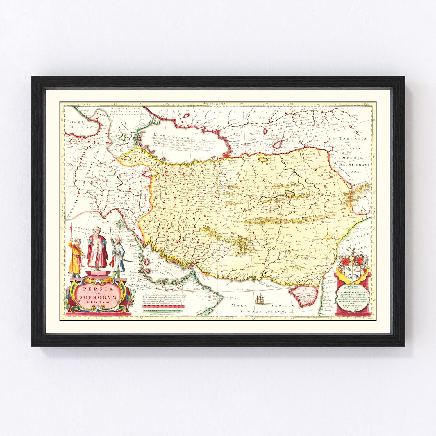 vintage map of the Kingdom of Persia, 1665