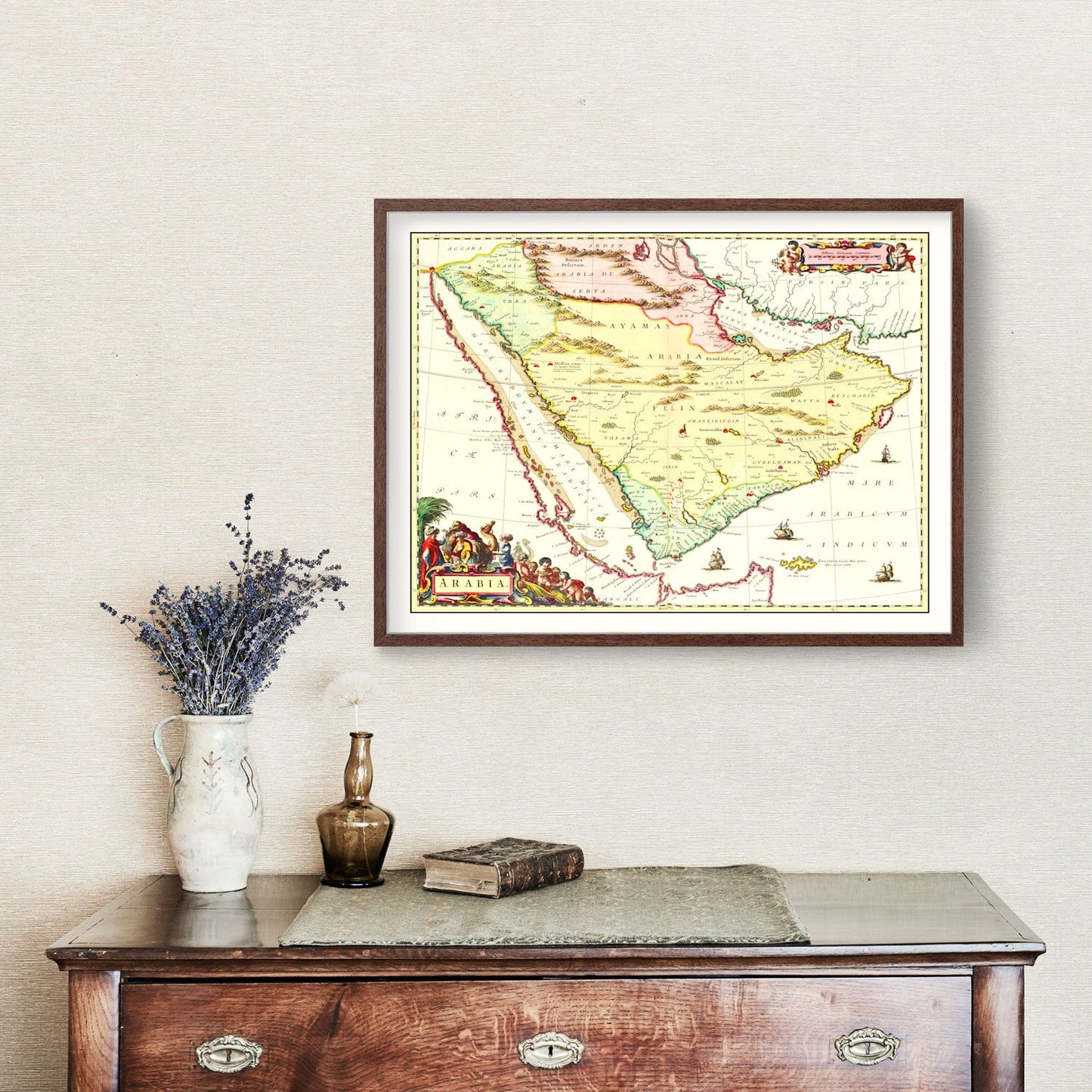 Vintage Map of Arabia, 1665