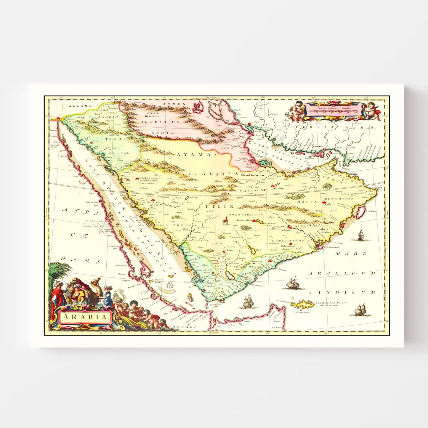 Vintage Map of Arabia, 1665