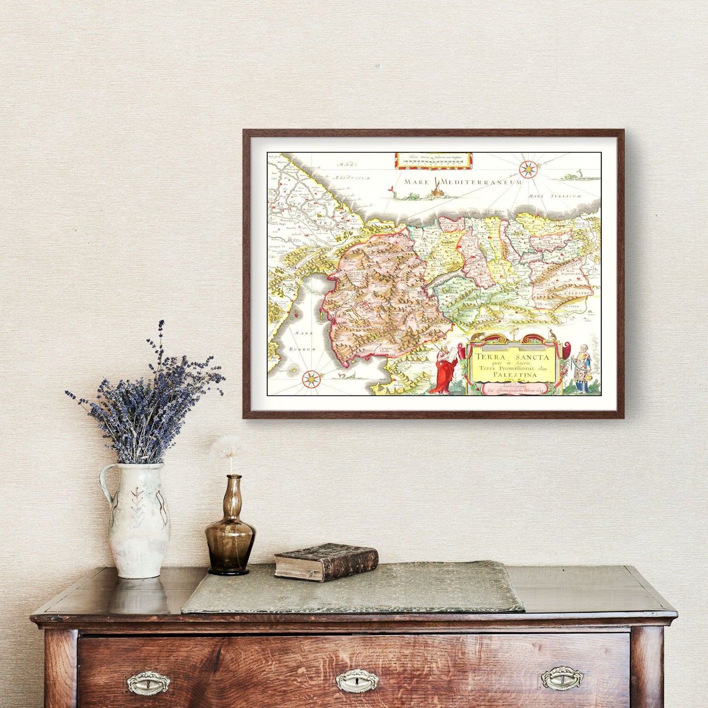Vintage Map of Palestine, 1665