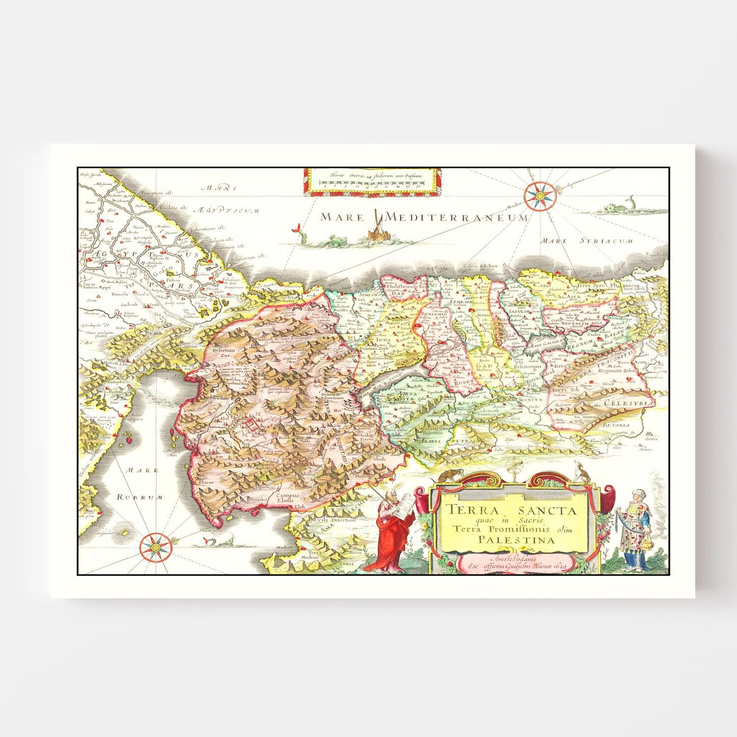Vintage Map of Palestine, 1665
