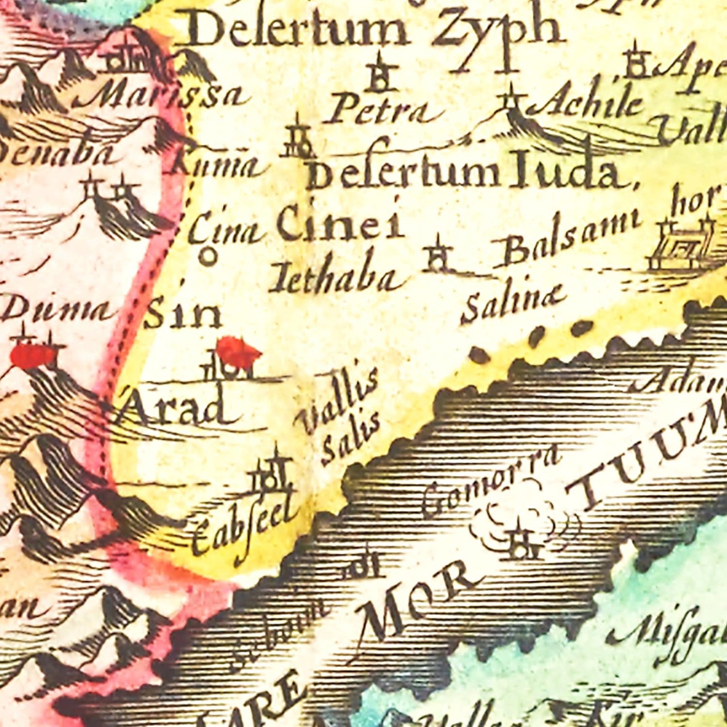 Vintage Map of Palestine, 1665