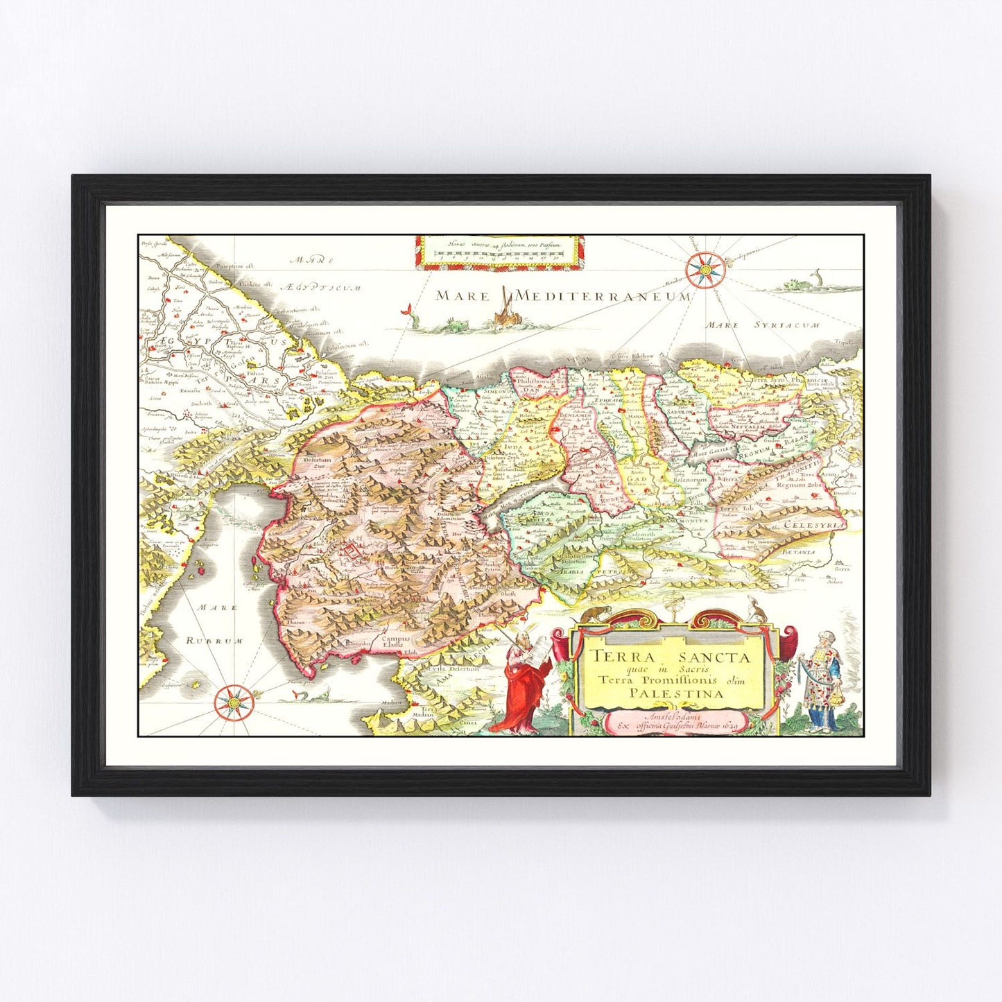 Vintage map of Palestine, 1665