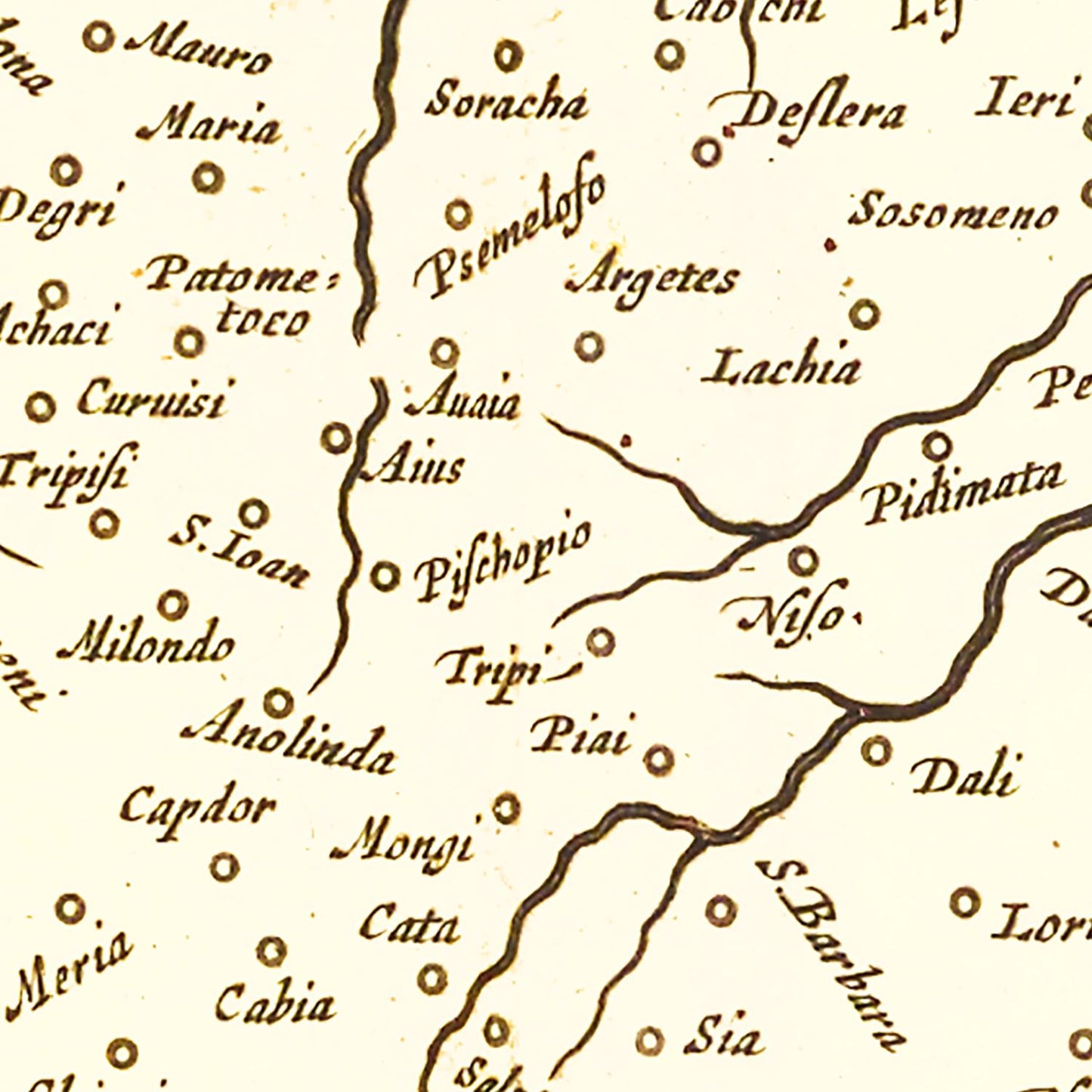 Vintage Map of Cyprus 1665