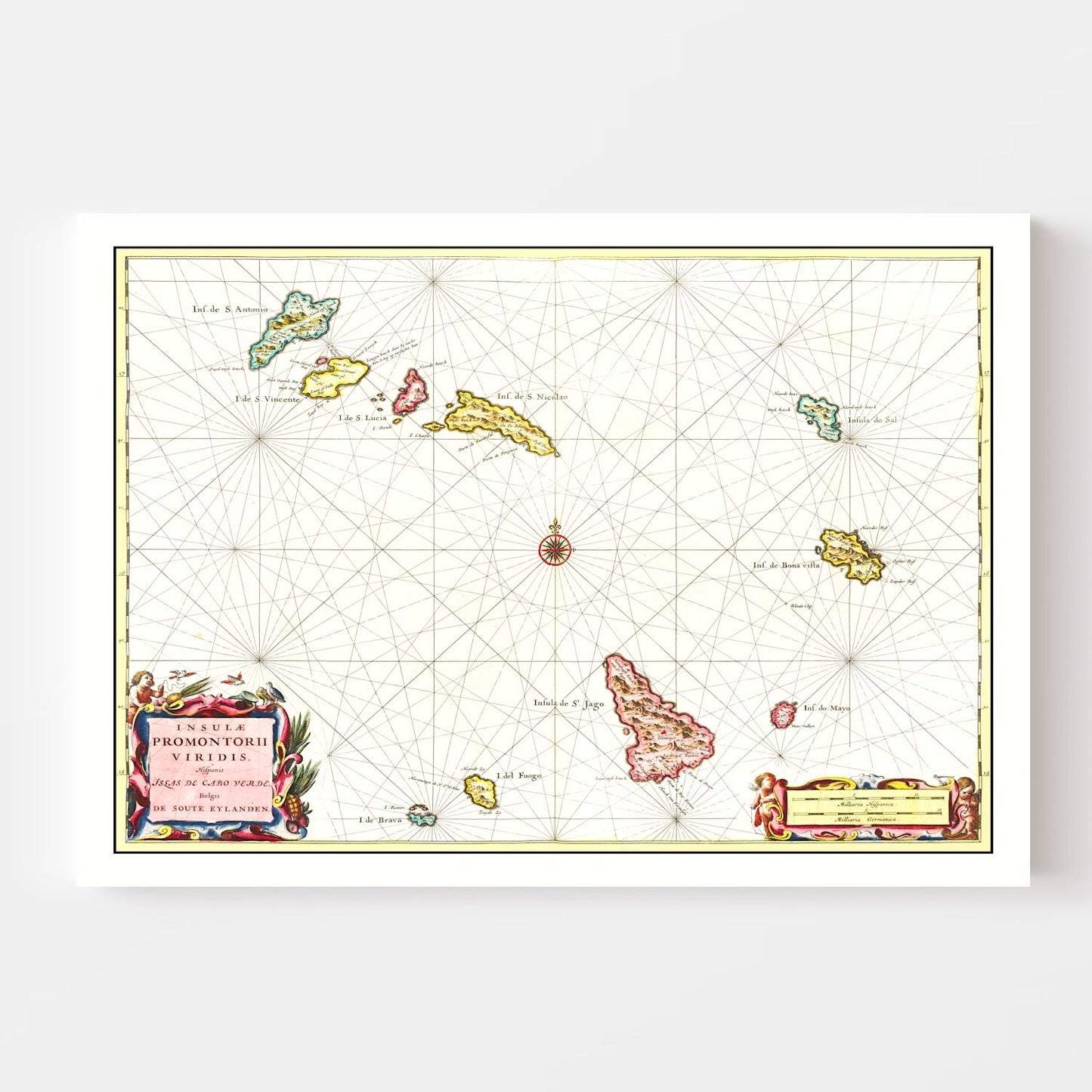 Vintage Map of Cape Verde, 1665