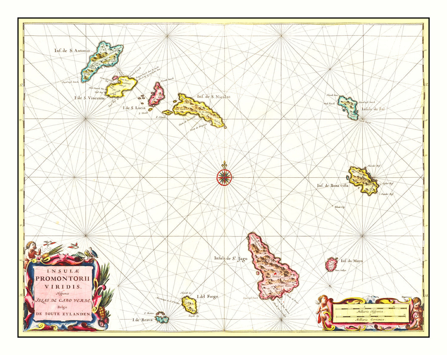 Vintage Map of Cape Verde, 1665