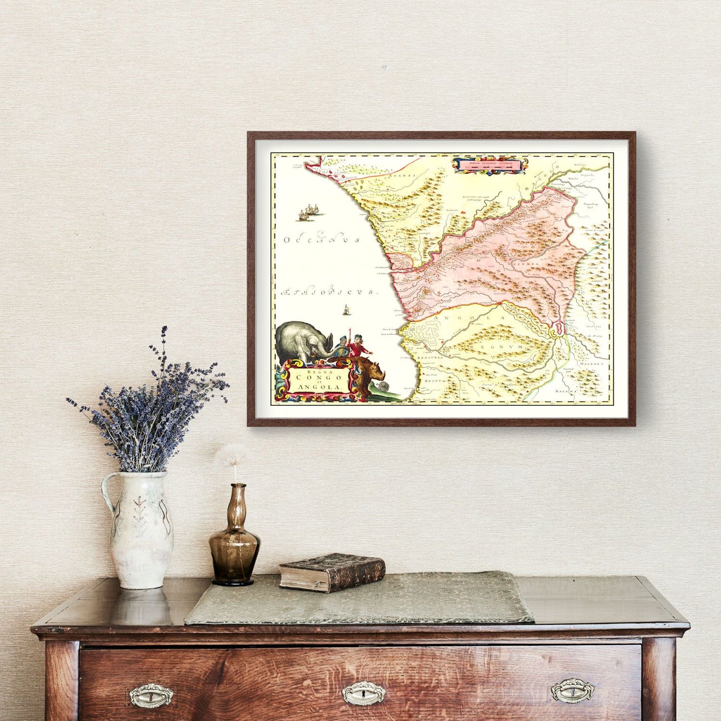 Vintage Map of Congo, 1665