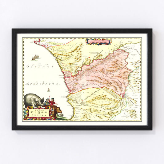 vintage map of Congo, 1665