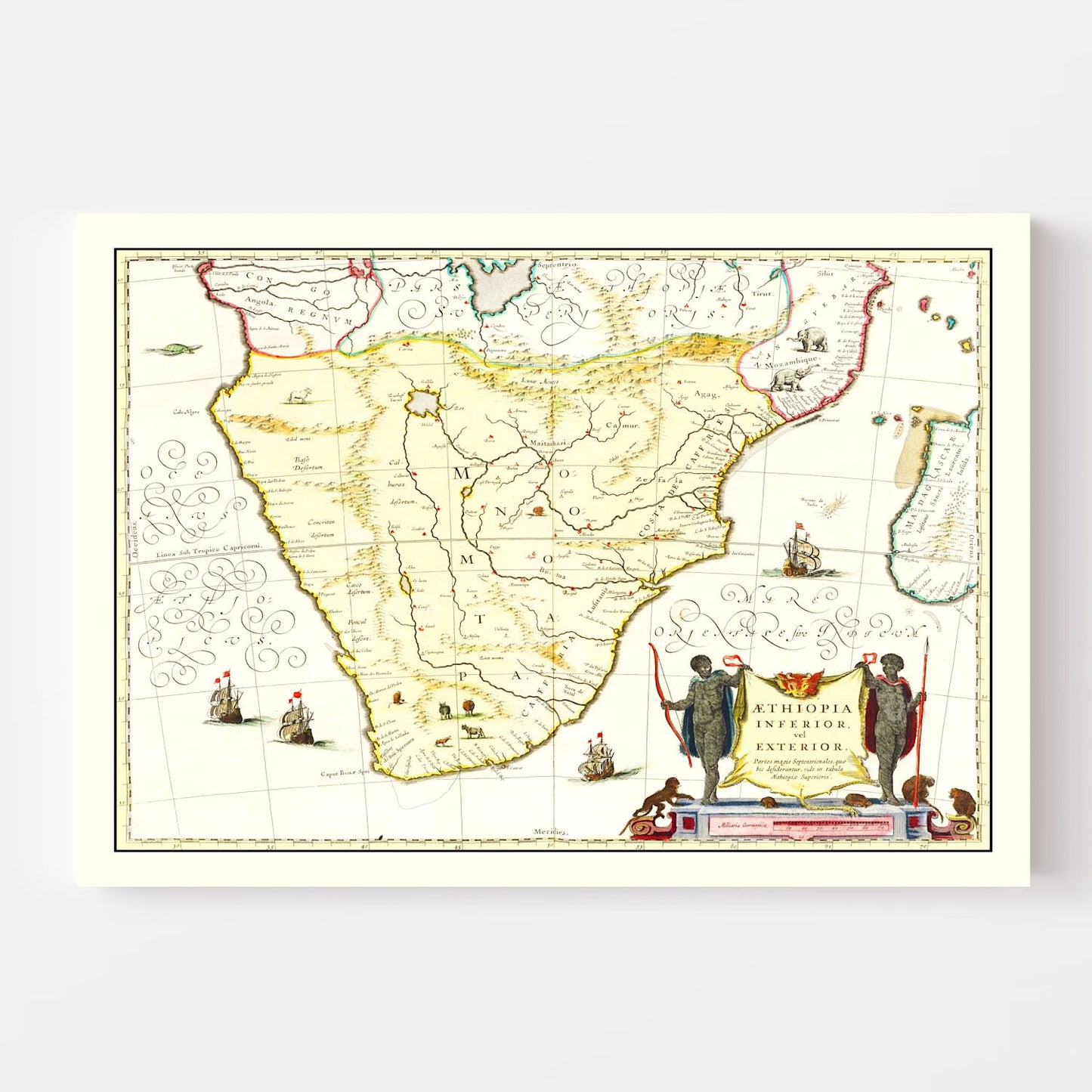 Vintage Map of Southern Ethiopia, 1665