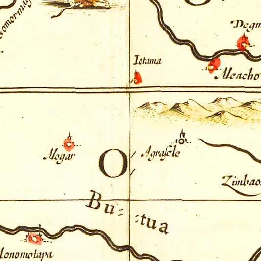 Vintage Map of Southern Ethiopia, 1665