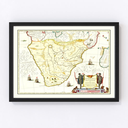 vintage map of southern Ethiopia, 1665