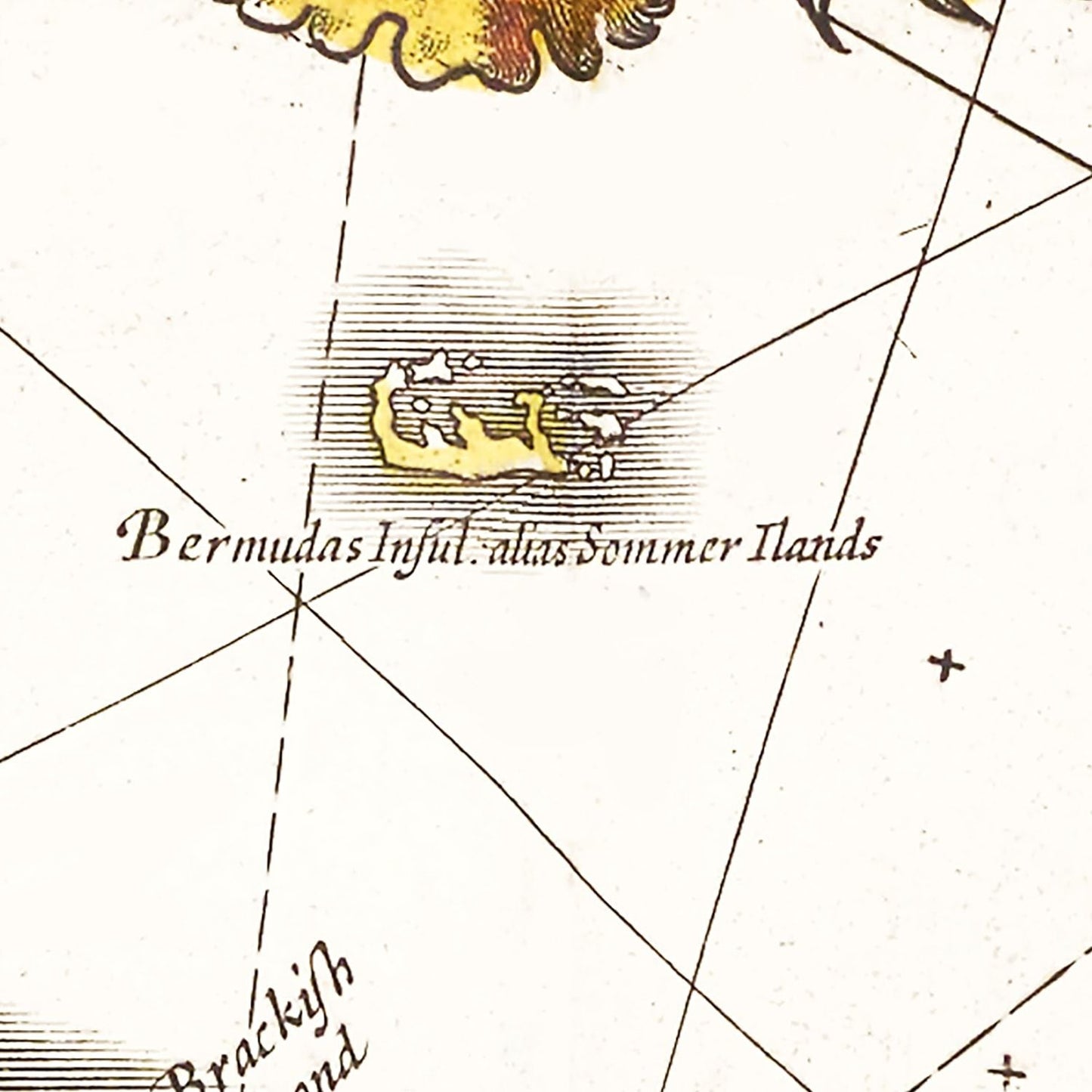 Vintage Map of Bermuda, 1665