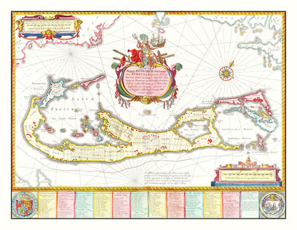 Vintage Map of Bermuda, 1665