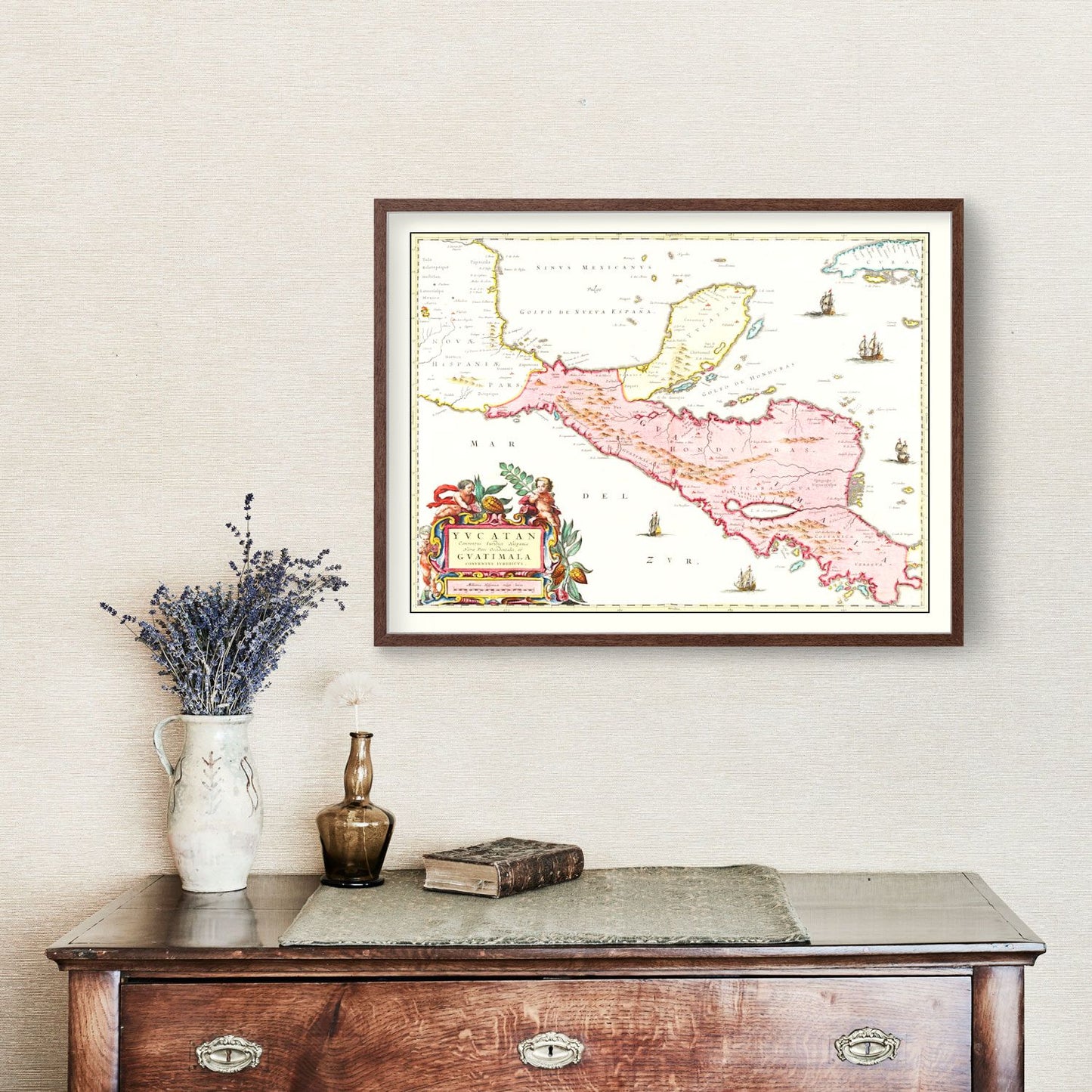 Vintage Map of Guatemala, 1665