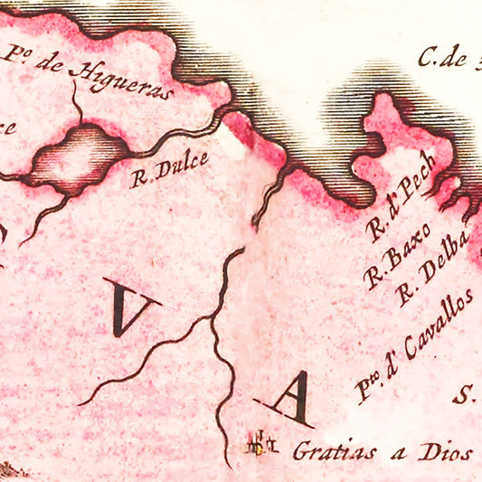 Vintage Map of Guatemala, 1665