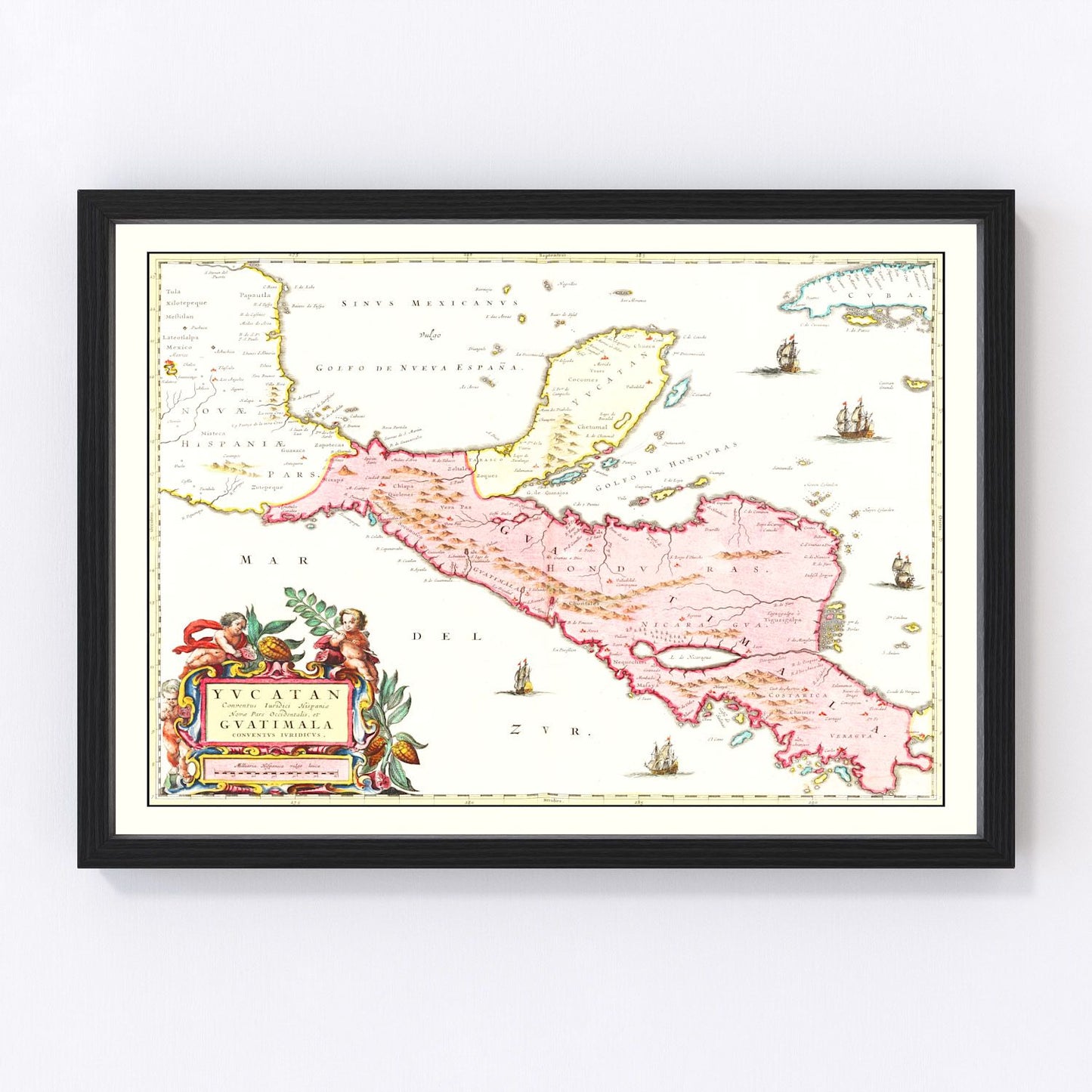 vintage map of Guatemala, 1665