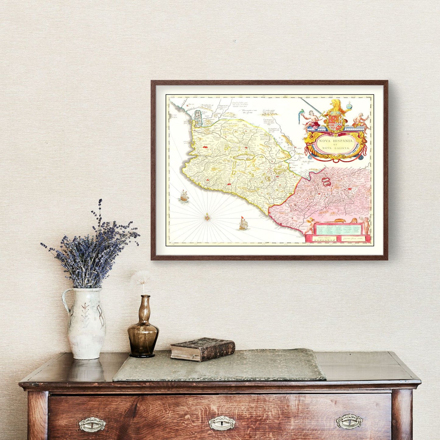 Vintage Map of Mexico, 1665