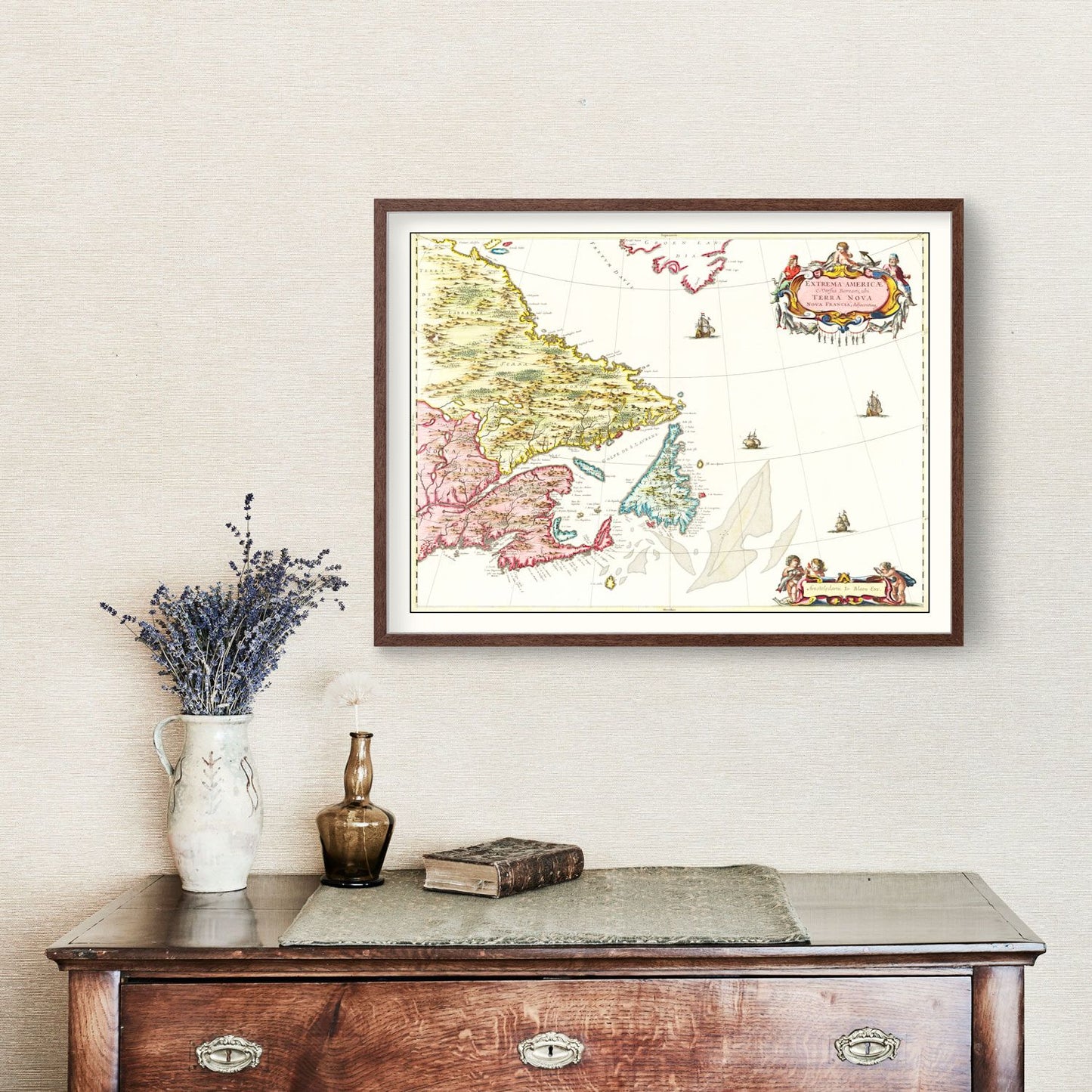 Vintage Map of Eastern Canada, 1665