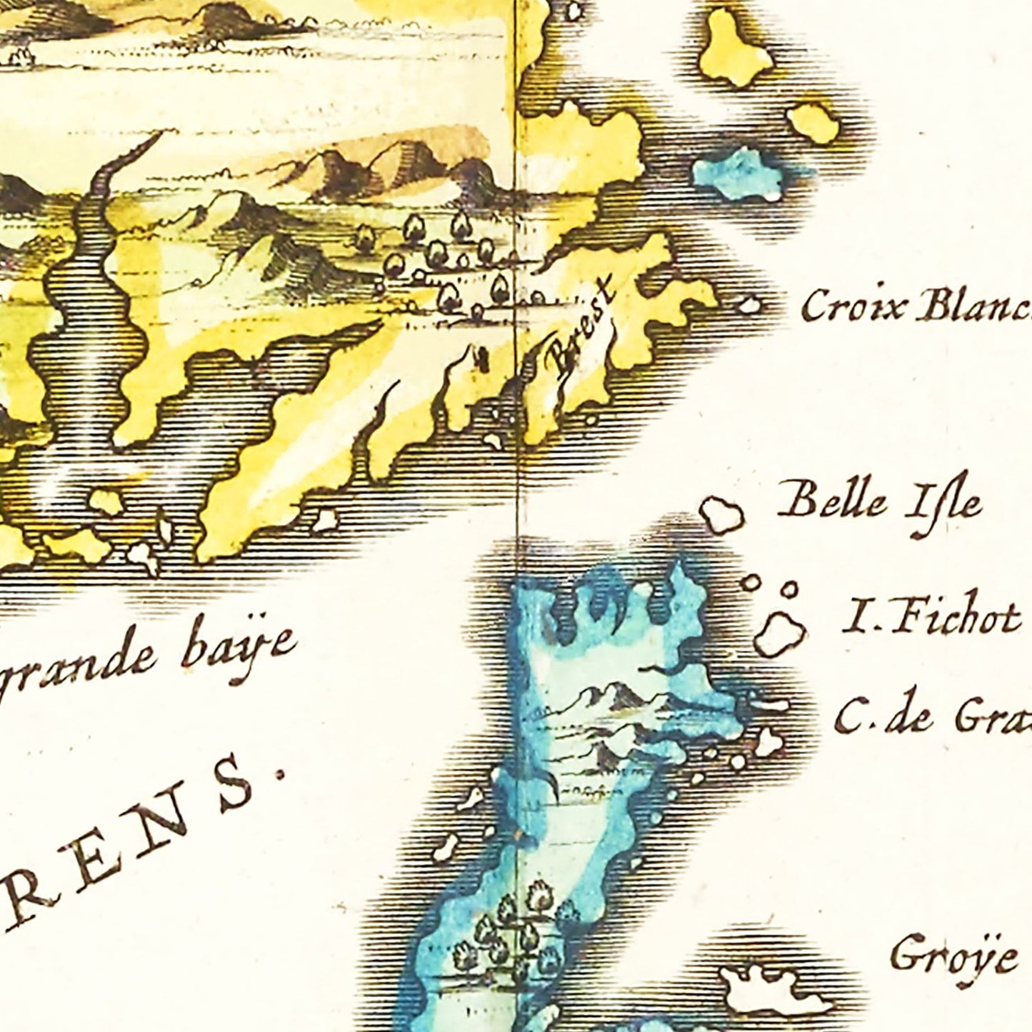 Vintage Map of Eastern Canada, 1665