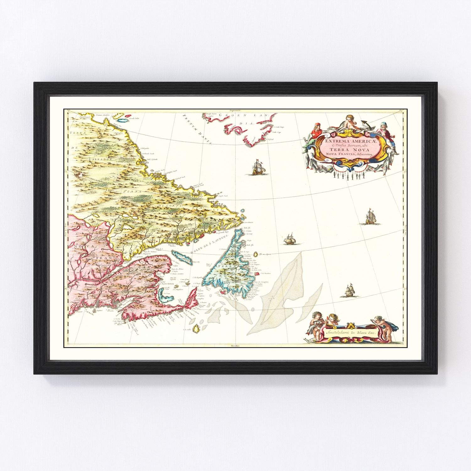 Vintage map of Eastern Canada, 1665