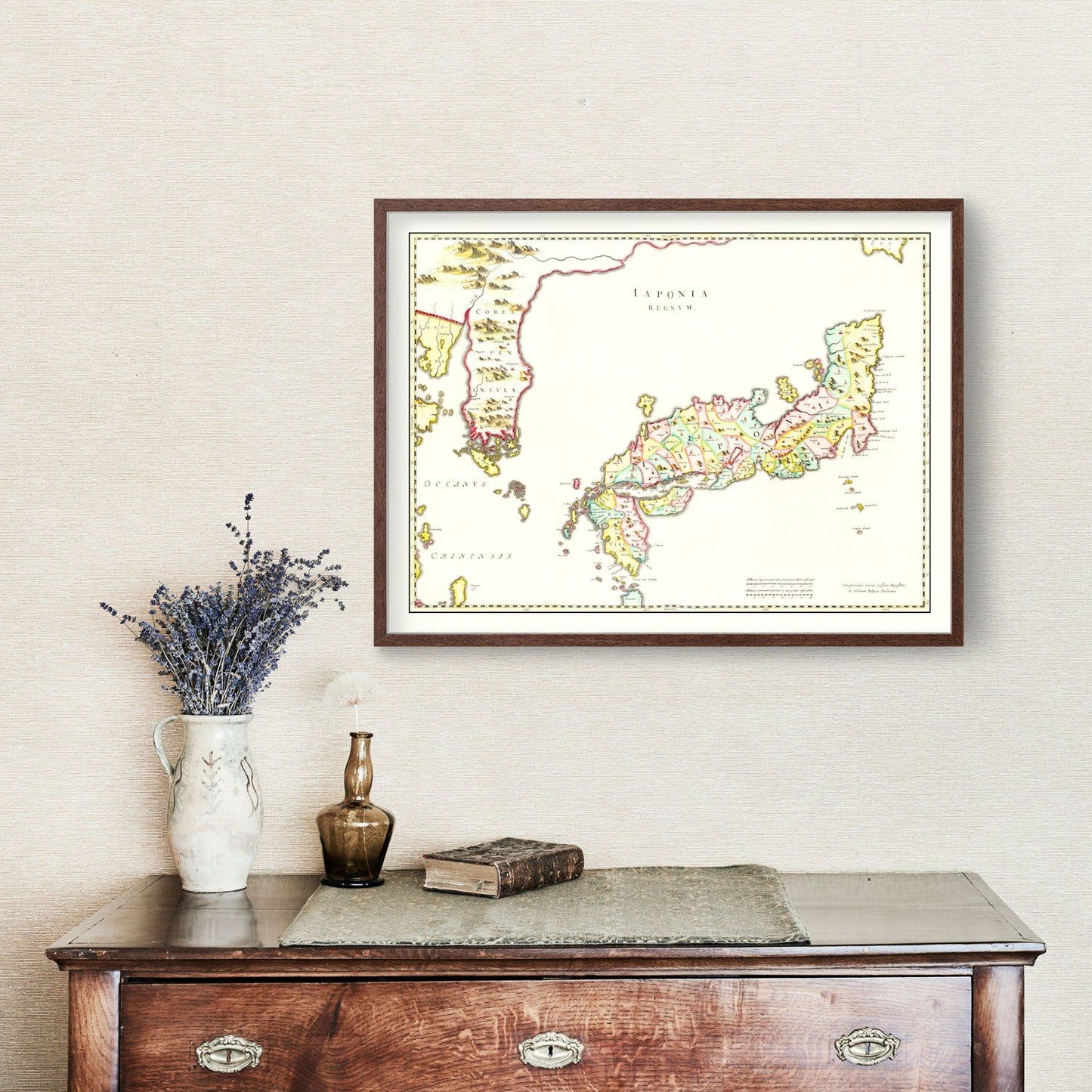 Vintage Map of Japan, 1665