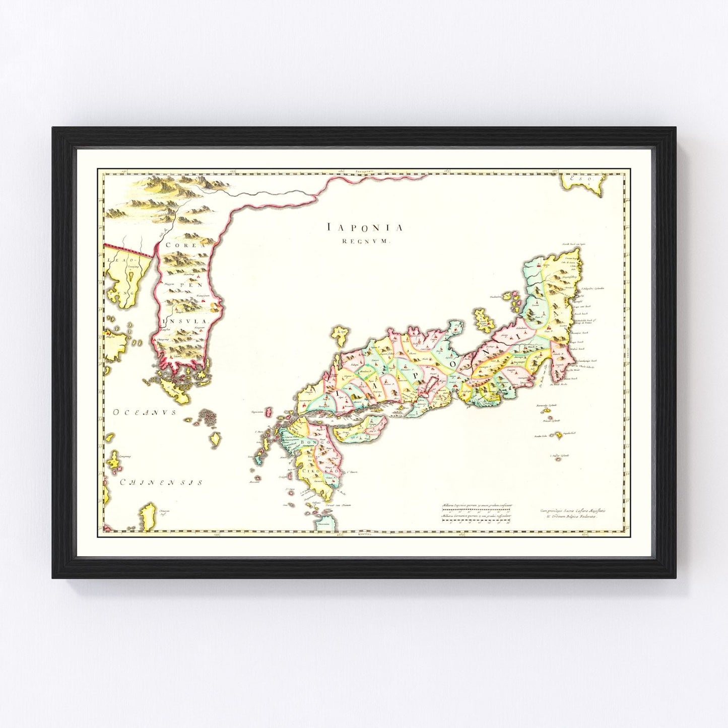 Vintage map of Japan, 1665