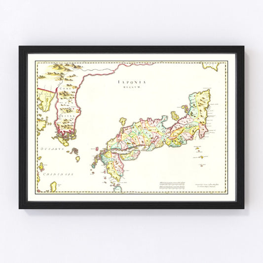 Vintage map of Japan, 1665