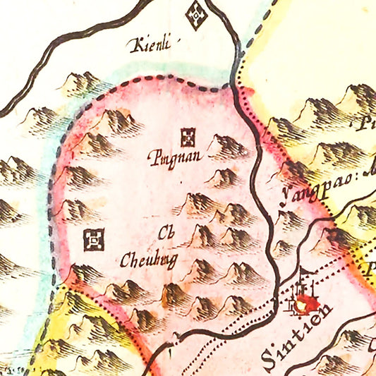 Vintage Map of Qveichev, China, 1665