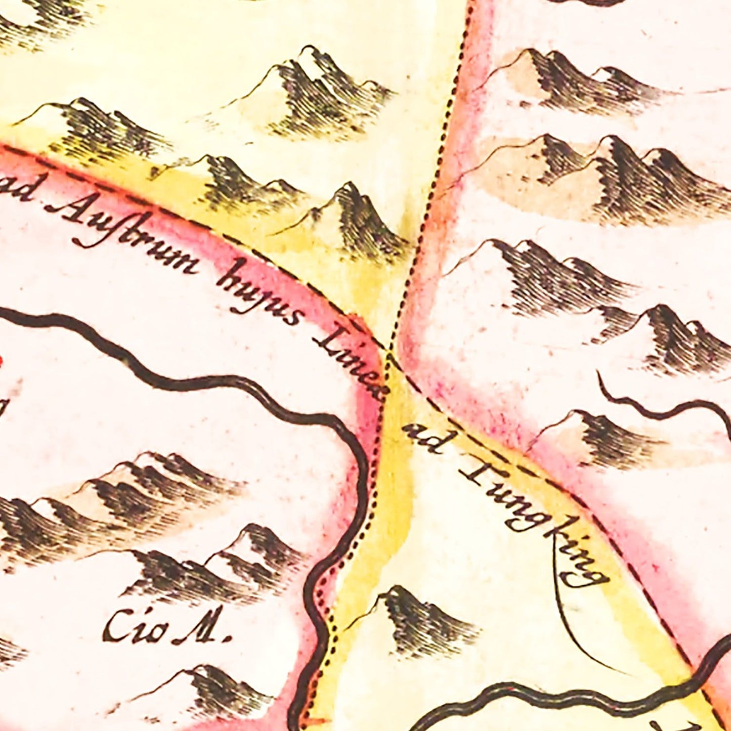 Vintage Map of Quangsi (Guangxi), China, 1665