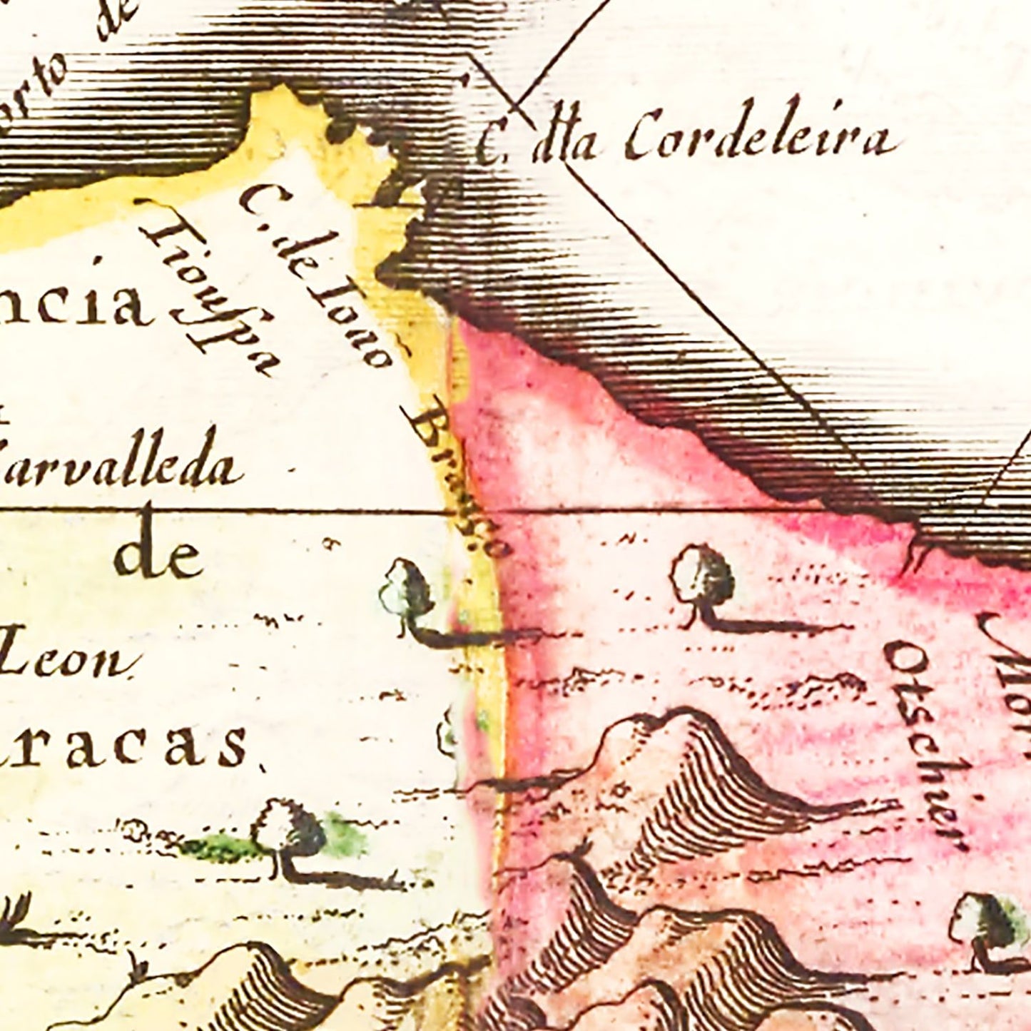 Vintage Map of Venezuela, 1665