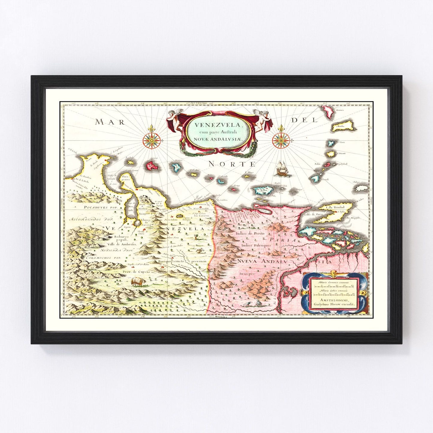 Vintage map of Venezuela, 1665