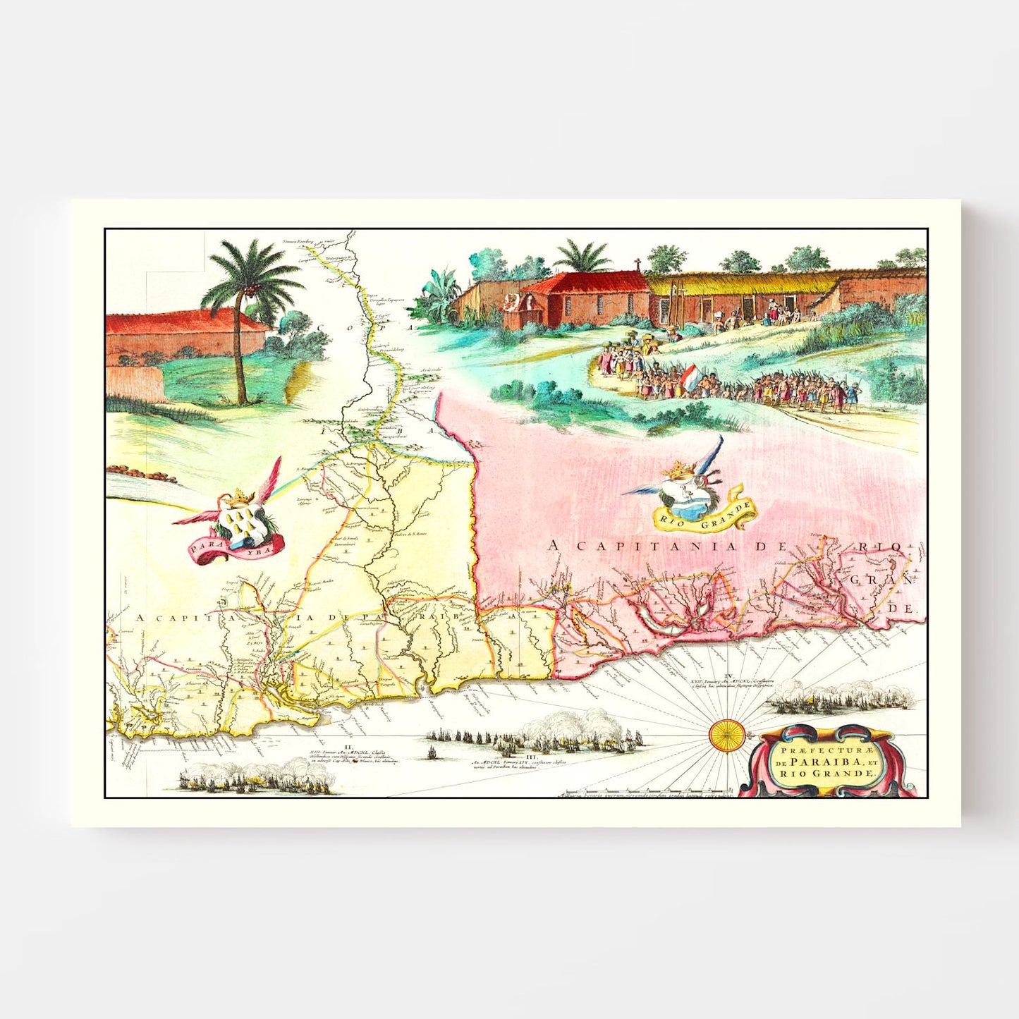 Vintage Map of Brazil 1665
